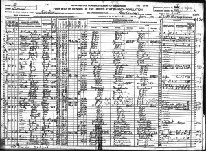 Silas J. McCartney and Family 1920 Census